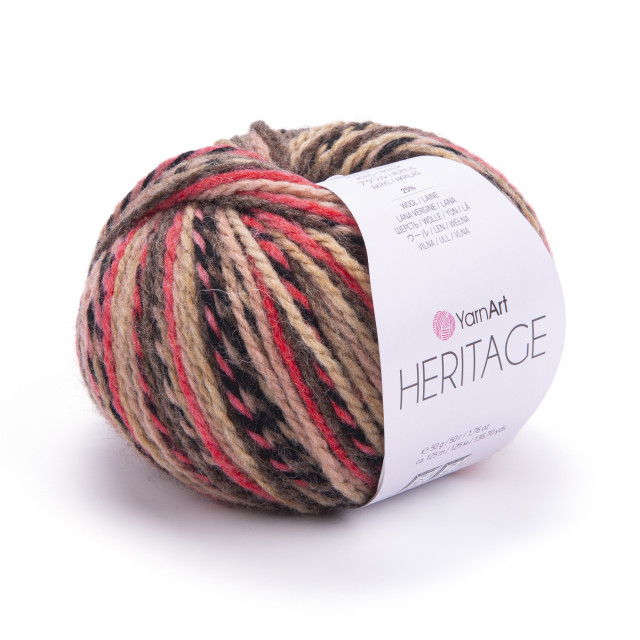 Yarn Art пряжа Heritage 50гр.125м. 80%шерсть, 20%акрил