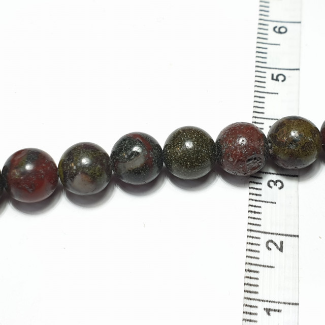 Бусины Яшма зелёная, шарик гладкий 8 мм (47шт.)