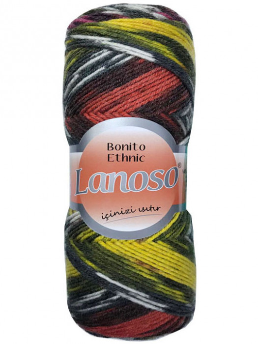 Lanoso пряжа№ Bonito Ethnic100гр. 300м. 49%шерсть, 51%акрил