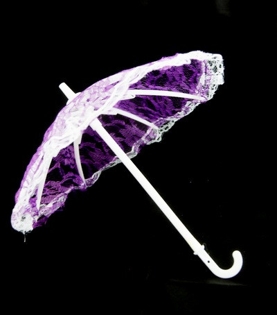 Зонтик пластмассовый большой, 26см, гипюр, цвет фиолетовый 22956