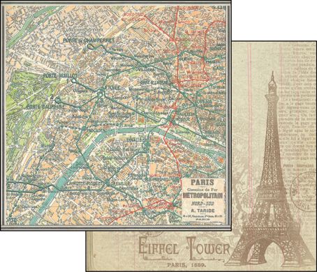 Stamperia Бумага д/скрапбукинга SBB323 "Карта-Париж"