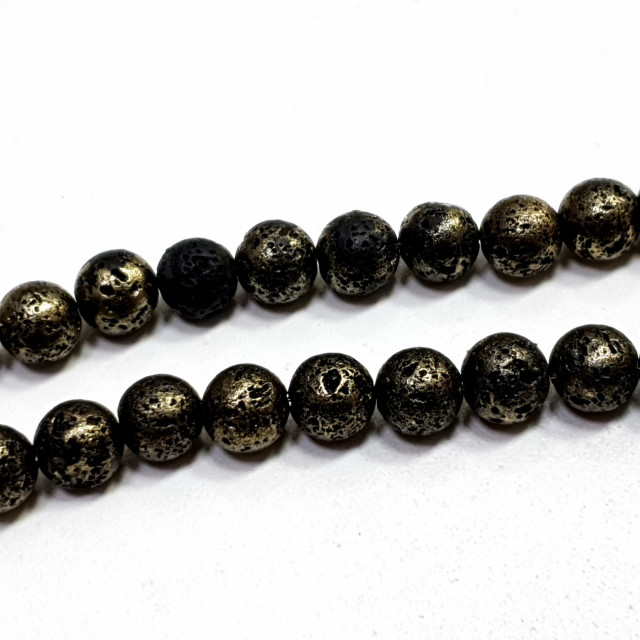 Бусины Лава гальваника под античный металл диам. 10мм. 47шт
