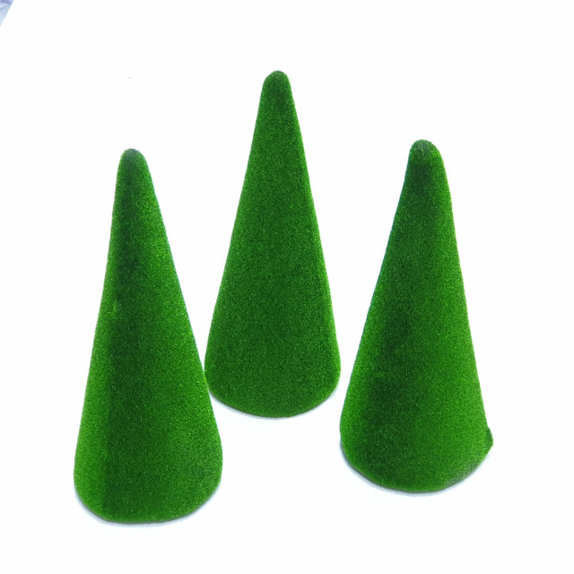 Форма из пенопласта "Конус флокированный" 24см. 1шт цв. зелёный