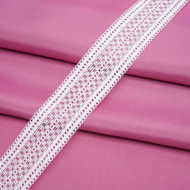 60645/32 Тесьма отделочная двухсторон. (79% вискоза, 21% ПЭ), 32 мм* 1 м, цв. белый