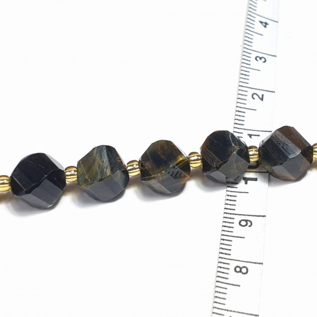 Бусины соколиный глаз "Твист" гранёный 9*10,5мм 32шт