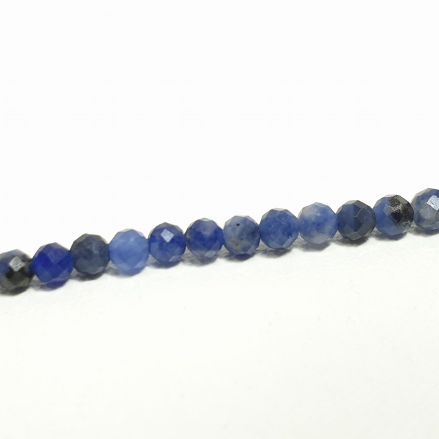 Бусины Содалит шарик гранёный 3мм. нить около 38см