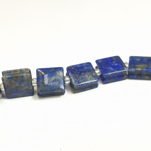 Бусины лазурит форма "Квадрат плоский с фаской" 10*10*5мм нить 33 шт.