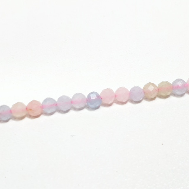 Бусины Кварц микс шарик гранёный 3мм. нить около 38см
