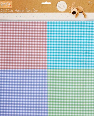 Docrafts Бумага тканевая самоклеющяяся BOF161101"В клетку" 30,5х30,5см