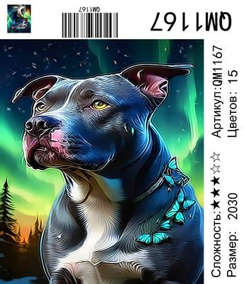 Набор для рисования по номерам 20х30см Новый мир QM1167 "Дог"