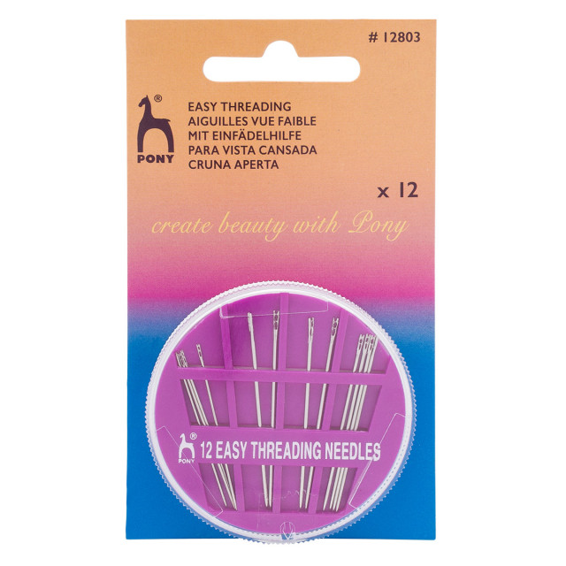 Pony Иглы ручные компактные с упрощенным вдеванием Easy Threading Compact ассорти, 12шт, 12803