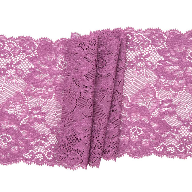 344 Кружево эластичное 18см, малиновый 7735034 1м