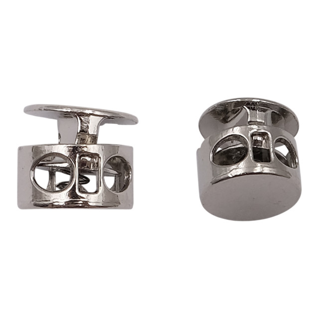 MFR08 Фиксатор для шнура 10,5*11,8мм, 2 отверстия d-3,7мм, металл, Silver (серебристый) 623706 2шт.