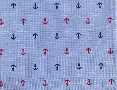 Ткань FD "Якорь", 80% хлопок/20% полиэстер, 46 х 50, цвет голубой 25913