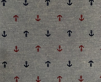 Ткань FD "Якорь", 80% хлопок/20% полиэстер, 46 х 50, цвет серый 25914