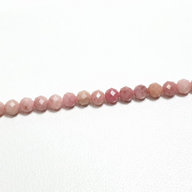 Бусины Родонит шарик гранёный 3мм нить около 38см