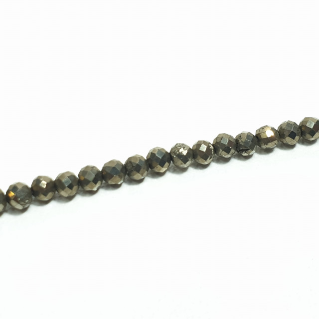 Бусины Пирит шарик гранёный 3мм нить около 40см