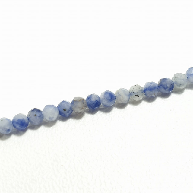 Бусины Содалик шарик гранёный 2мм. нить 38см