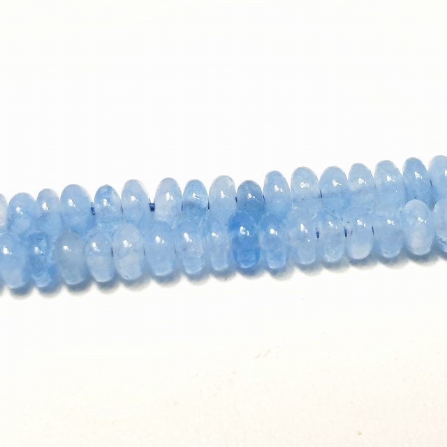 Бусины Кварц голубой рондель гладкий 2,4*4,5 мм нить 37,5мм