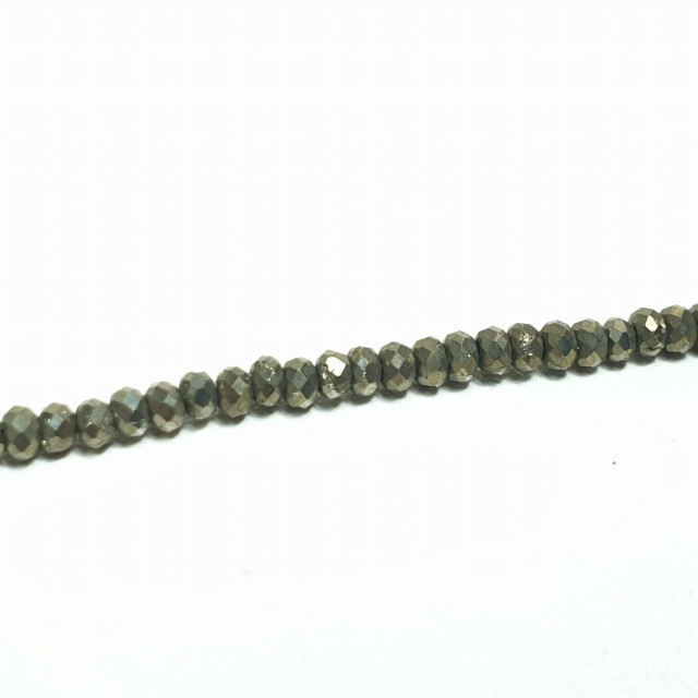 Бусины Пирит рондель гранёный 3*2мм. нить около 39см