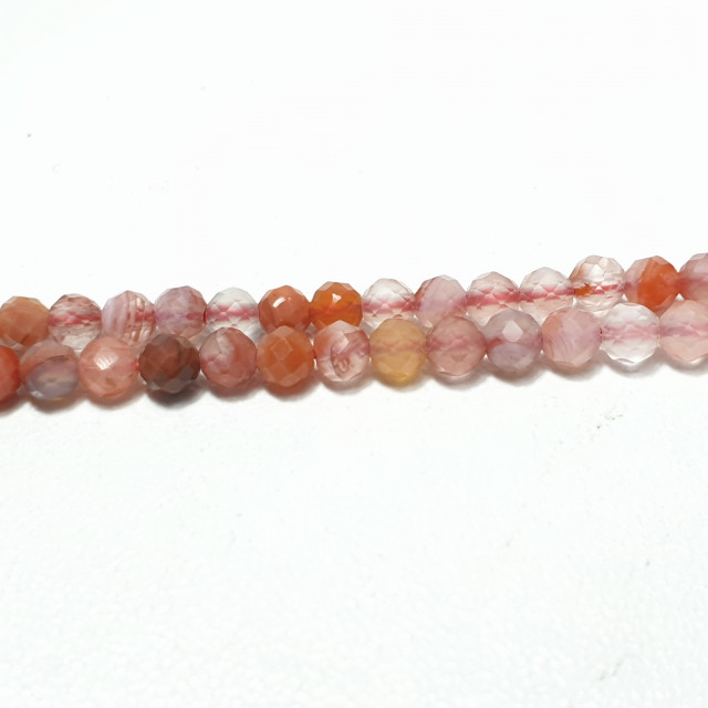 Бусины Сердолик шарик гранёный 3мм. нить 38см