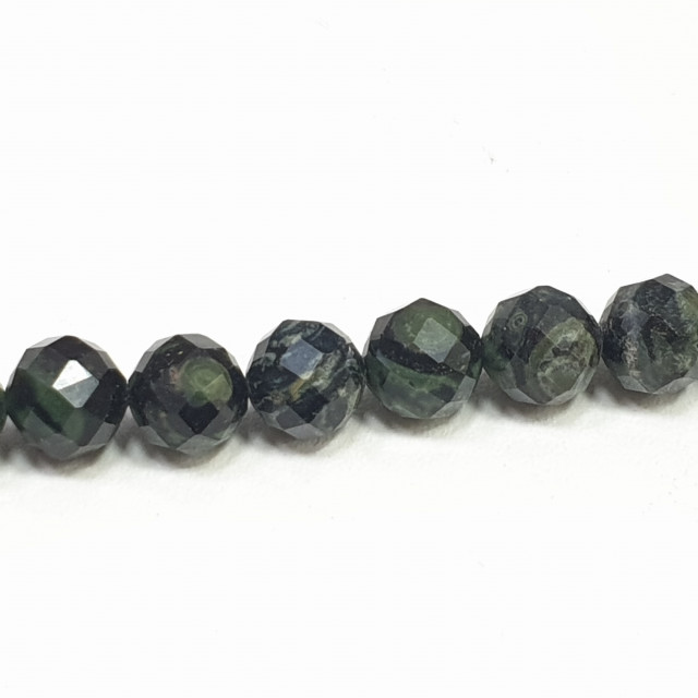 Бусины Яшма крокодиловая, шарик гранёный 10 мм (38шт.)