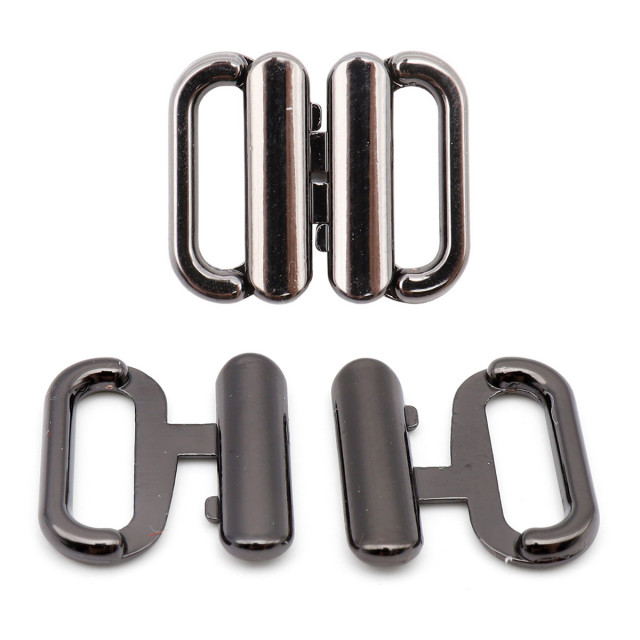 ГНУ14602 Пряжка-застежка для купальников 10мм металл, черный никель 625732 1шт.