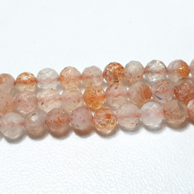 Бусины Солнечный камень, шарик гранёный 4мм, около 103шт.