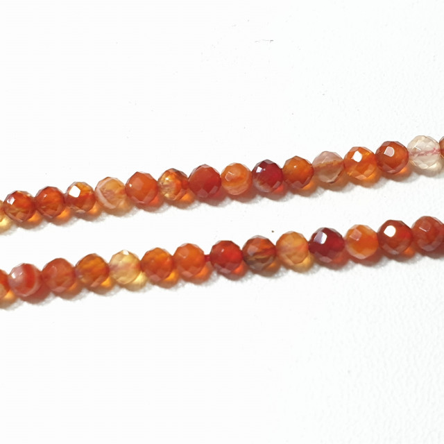 Бусины Сердолик шарик гранёный 3,5мм. нить 39см