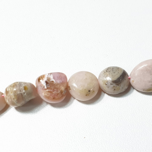 Бусины розовый опал, галтовка 10мм 30шт.