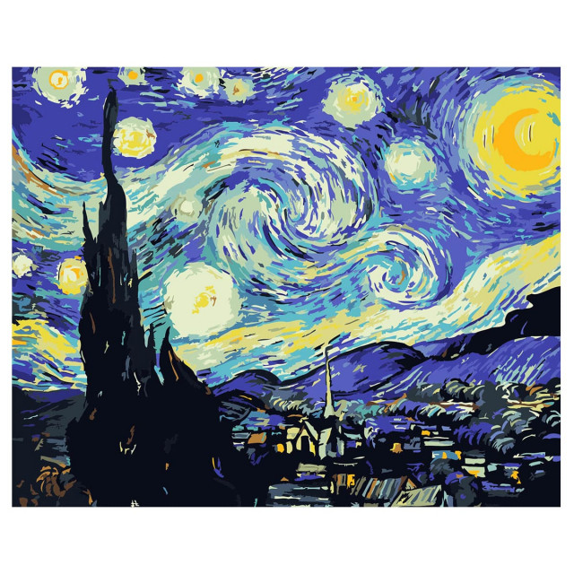 Набор для рисования по номерам 40х50см живопись Русская  G002 "Звездная ночь"