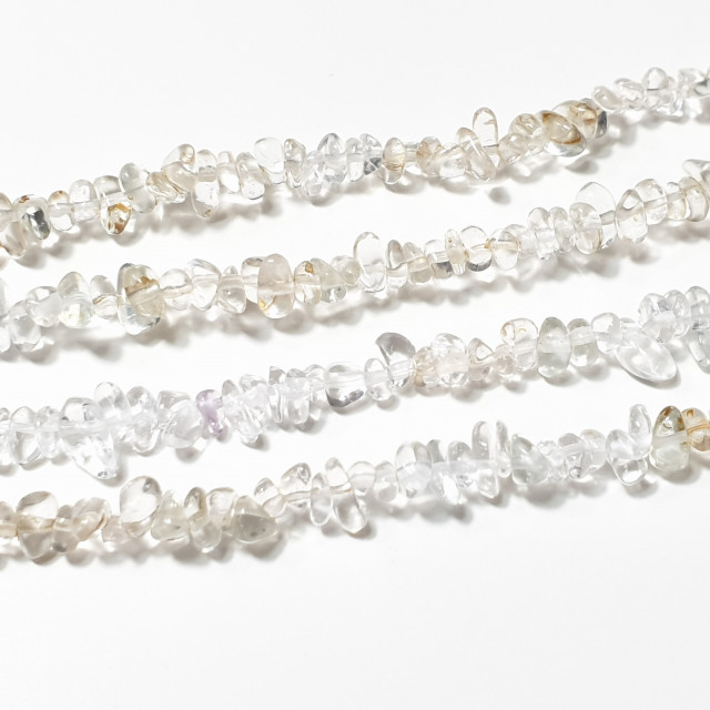 Бусины горный хрусталь сколы шлифованные 4-7мм на нити 79см