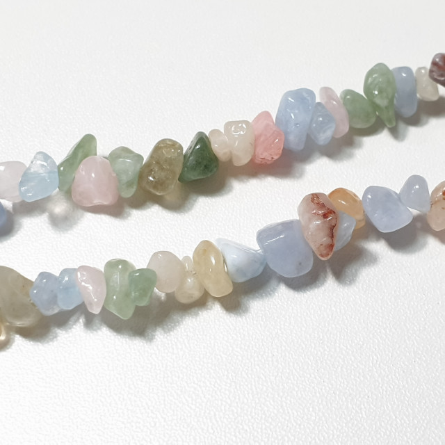 Бусины Берилл крошка 5*8мм на нитке (около 80см)