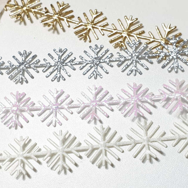 Лента декоративная фигурная «Снежинки», 22 мм, 5 м
