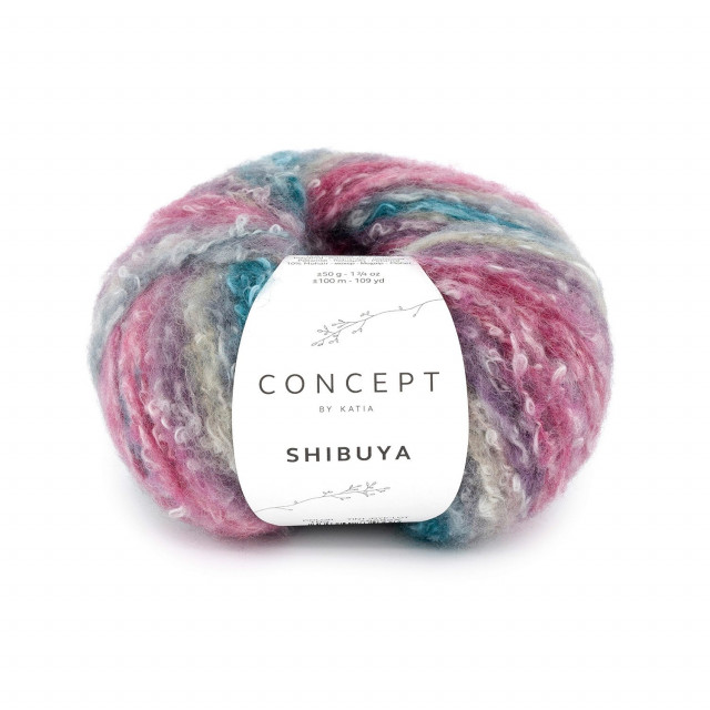Katia Пряжа Shibuya, 50% шерсть, 25% хлопок, 15%полиамид, 10%мохер, 50 г. 100м.