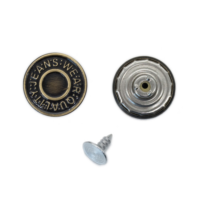 21NB-0581 Пуговица джинсовая на фиксир ножке 18мм 'Jeans Wear Quality' металл, с гвоздем,7734166 1шт