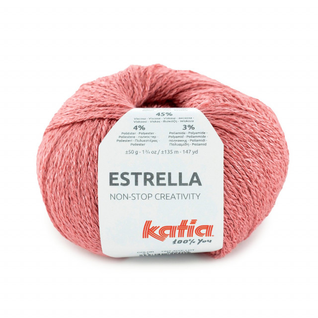 Katia Пряжа Estrella, 48% хлопок, 45% вискоза, 4% полиэстер, 3% полиамид, 50 г, 135 м