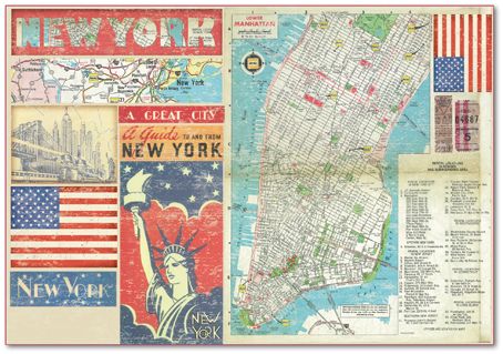 Stamperia Бумага рисовая для декупажа DFS289 "Карта Нью-Йорка"