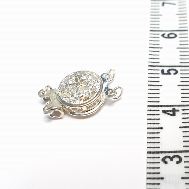 Застёжка для бус  под серебро "Круг" 15х8мм, 2шт.