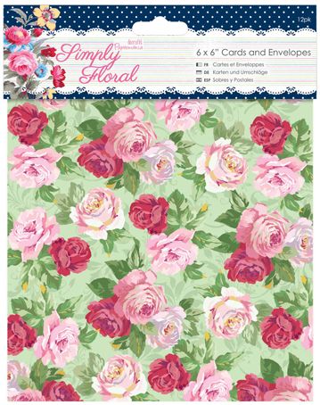 Docrafts Набор заготовок д/открыток с конвертами "Simple floral" РМА150608