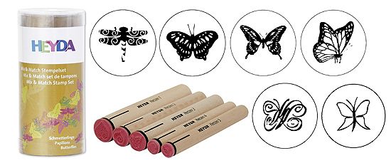 Heyda Набор деревяяных штампиков 20-48 884 43 "Бабочки"