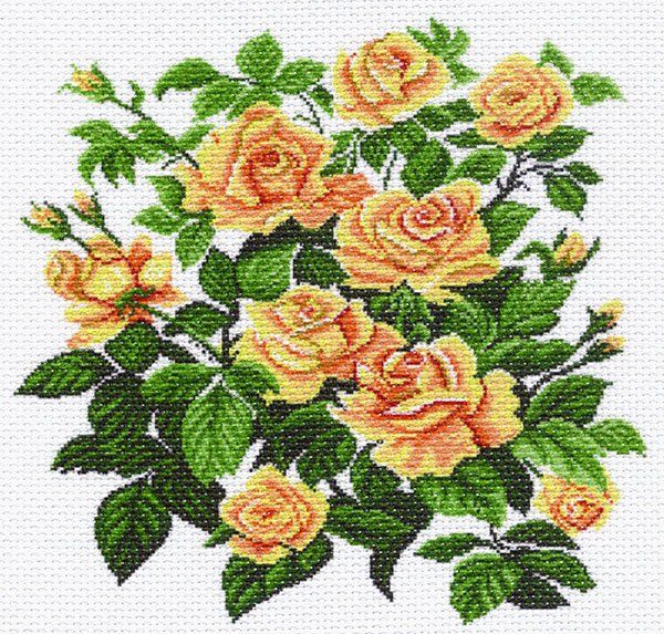 МП канва с рисунком 1115 "Желтые розы"