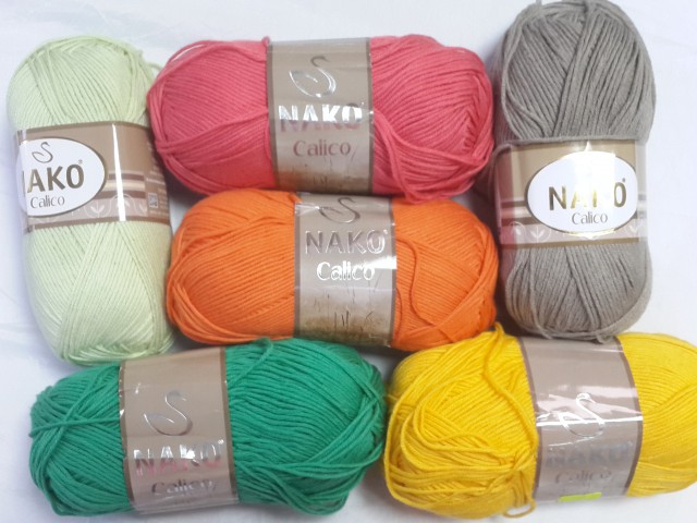 Nako Пряжа Calico 100гр.245м. 50%акрил, 50% хлопок