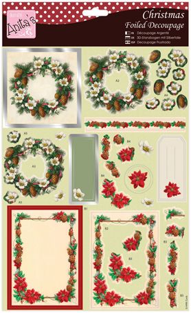 Docrafts Набор бумаги с высечкой ANT169559 "Рождественские венки"